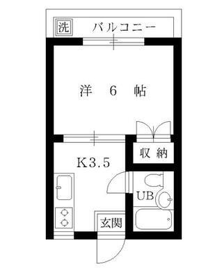 洋室６帖の１Ｋ！２４時間営業のスーパーが近くにあります♪